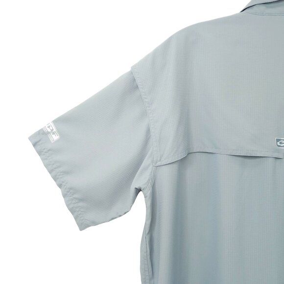 Drake Performance Fishing Button Front Shirt Mens Size S Gray Short Sleeve - Picture 15 of 16